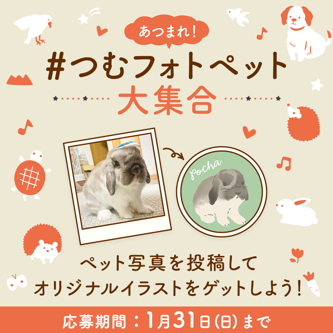 【1月31日まで 】「ペットのオリジナルイラスト」がもらえる！Instagram投稿キャンペーン実施中！